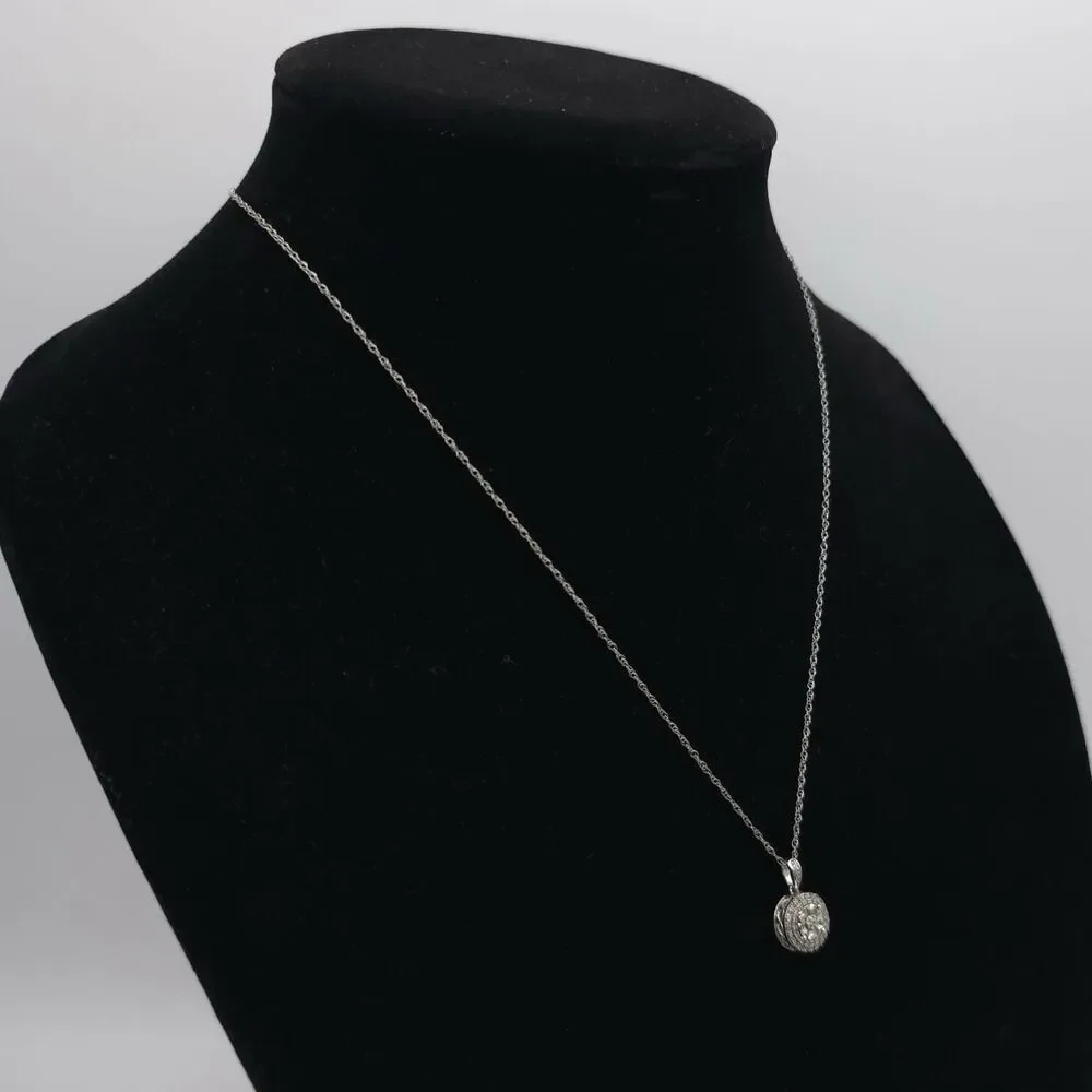 MIDAS 925 Cable Chain Necklace Genuine‎ Diamond Charm Pendant